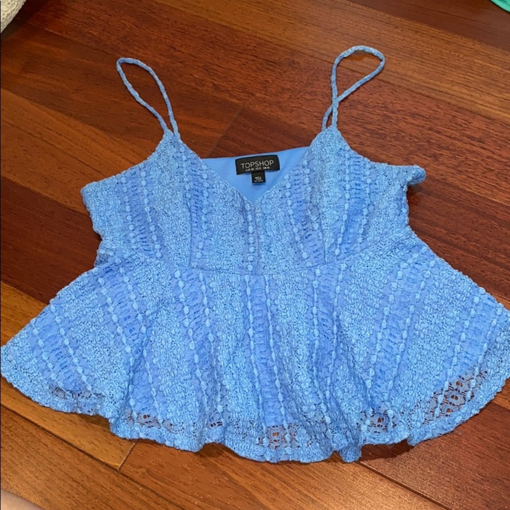 💙 Topshop Cropped Peplum Tank